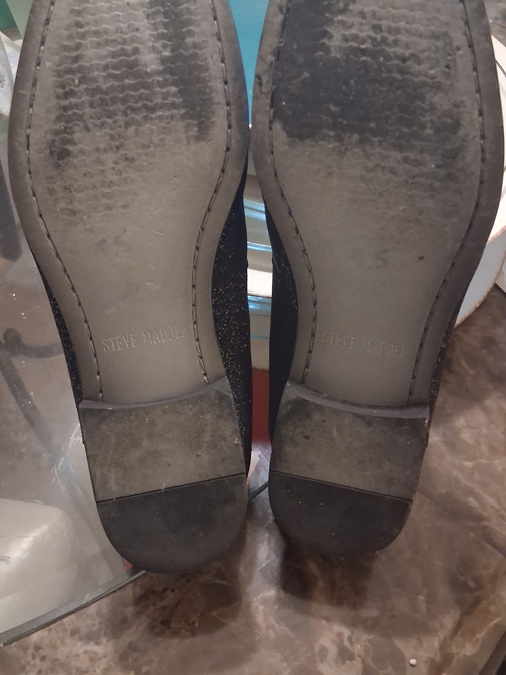 Steve Madden Men's Black Glitter Slip-On Dress Loafers - Picture 7 of 9